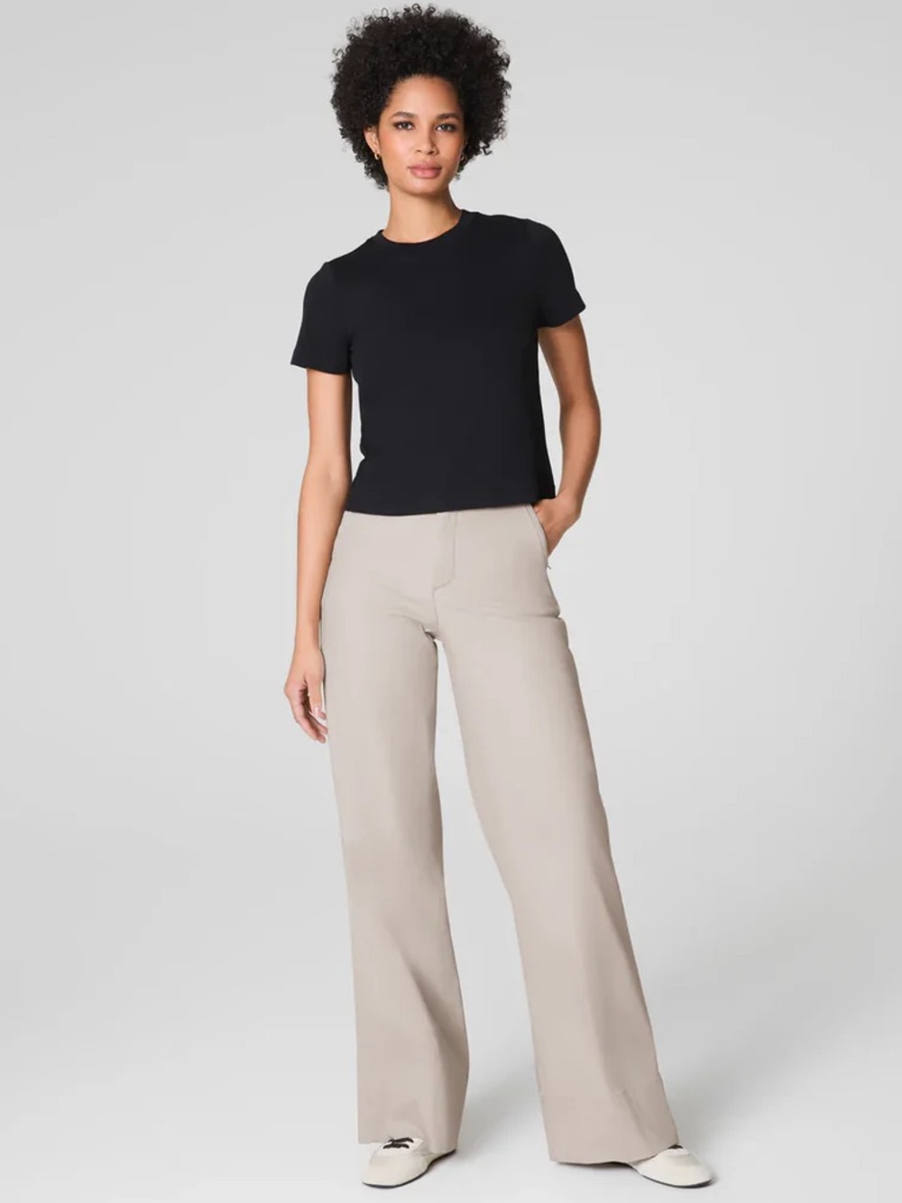 SPANX Wide Leg Pants in Light Beige - Picture 3 of 11